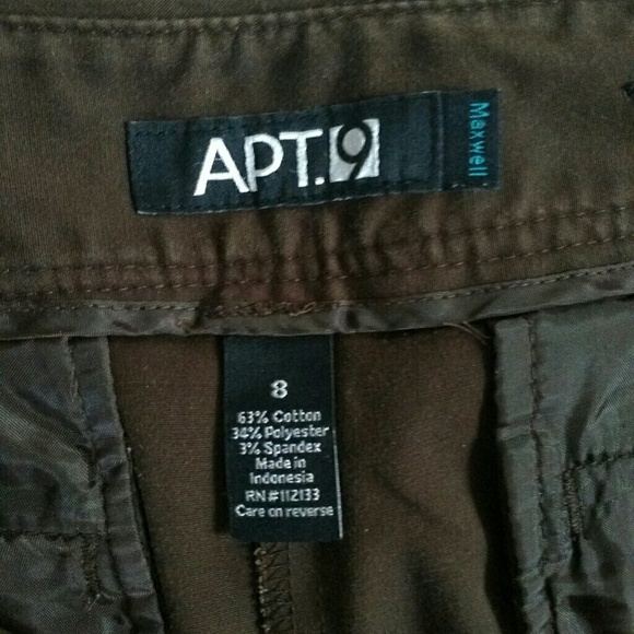 Apt. 9 "Maxwell" Crop Pants, Size 8, Chocolate - Picture 3 of 7